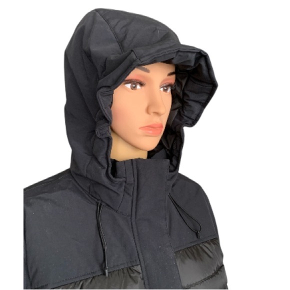 LANDSEND Women Petite Squall Down Insulated Warm Winter Coat Attached Hood Black - Picture 7 of 7